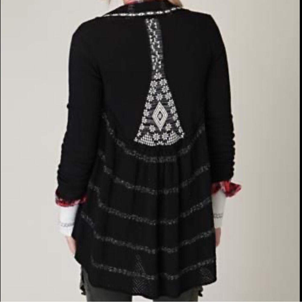 Free People Wool Knit Glitter Button Down Cardigan Sweater Size Small